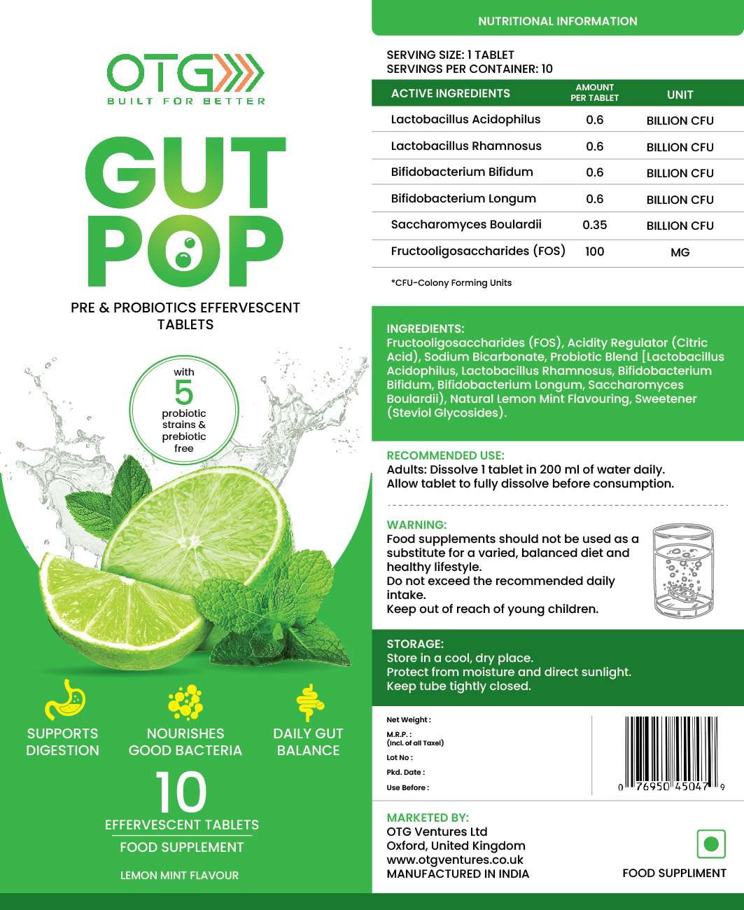 Back panel OTG product artwork